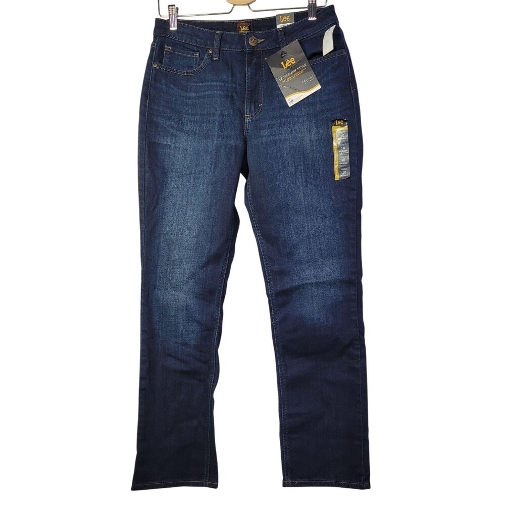 Lee Legendary Women's Regular Straight Leg Mid-Rise Jean Nightshade 10 Medium